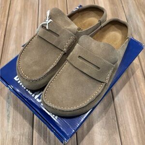 Birkenstock Boston Taupe Suede Wrapped Naples, 40 Narrow, Brand New With Box